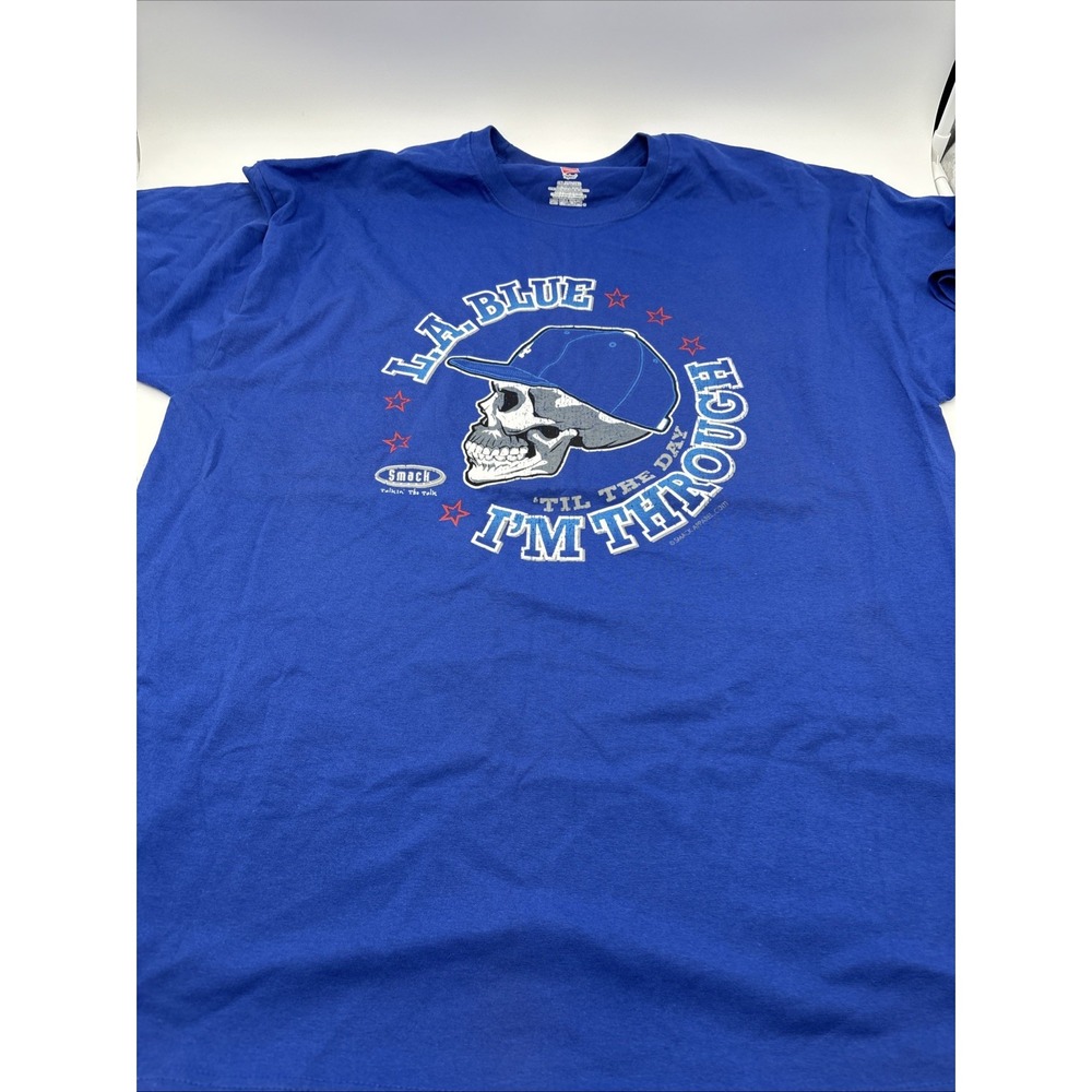 LA Dodgers T-shirt Mens Size 2XL La Blue‎ TIL The Day I'm Through Smack Talkin